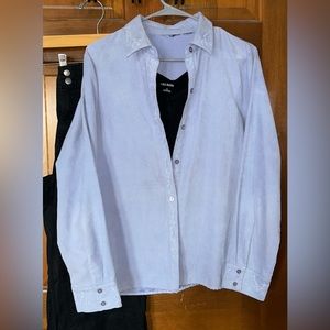 Suede button down shirt